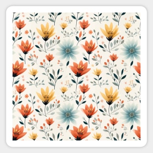 Floral Symphony: Graceful Blossoms in Dynamic Hues Sticker